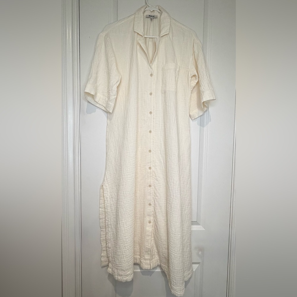 Madewell Lightestspun Cover-Up Maxi Shirtdress Women’s size XXS Lighthouse - Picture 2 of 14